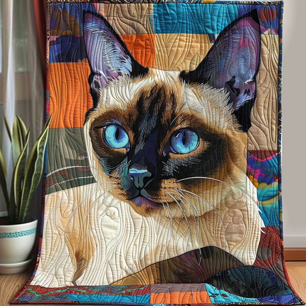Siamese Cat Starlight Quilted Blanket Sofa Throw Blanket Gifts For Cat Lovers Siamese Cat Starlight Quilted Blanket Sofa Throw Blanket Gifts For Cat Lovers