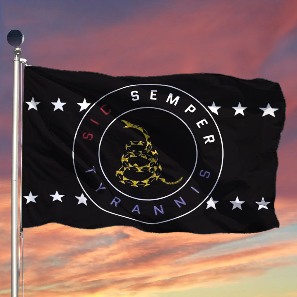 Sic Semper Tyrannis Flag Sic Semper Tyrannis Gadsden Flag Don't Tread On Me Sic Semper Tyrannis Flag Sic Semper Tyrannis Gadsden Flag Don't Tread On Me