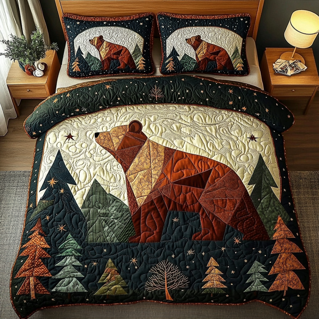 Silent Bear Quilted Bedding Set Duvet Cover Bedspreads Unique Bear Gifts Silent Bear Quilted Bedding Set Duvet Cover Bedspreads Unique Bear Gifts