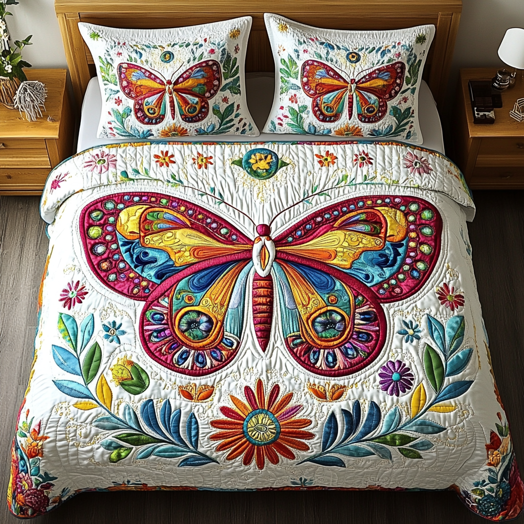 Silent Flight Quilted Bedding Set Duvet Cover Bedspreads Butterfly Themed Birthday Presents Silent Flight Quilted Bedding Set Duvet Cover Bedspreads Butterfly Themed Birthday Presents