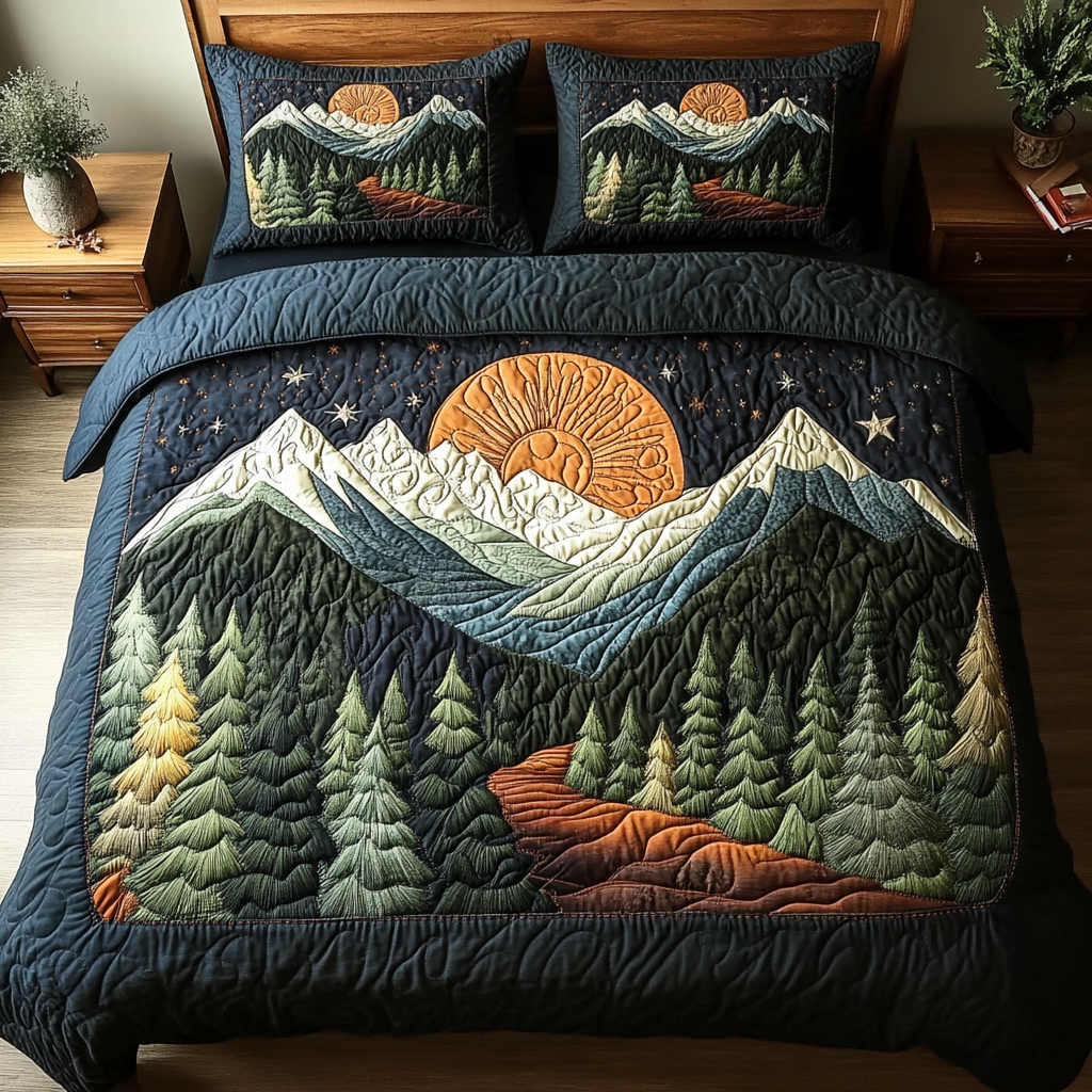 Silent Woods Quilted Bedding Set Duvet Cover Bedspreads Father Son Christmas Gifts Silent Woods Quilted Bedding Set Duvet Cover Bedspreads Father Son Christmas Gifts