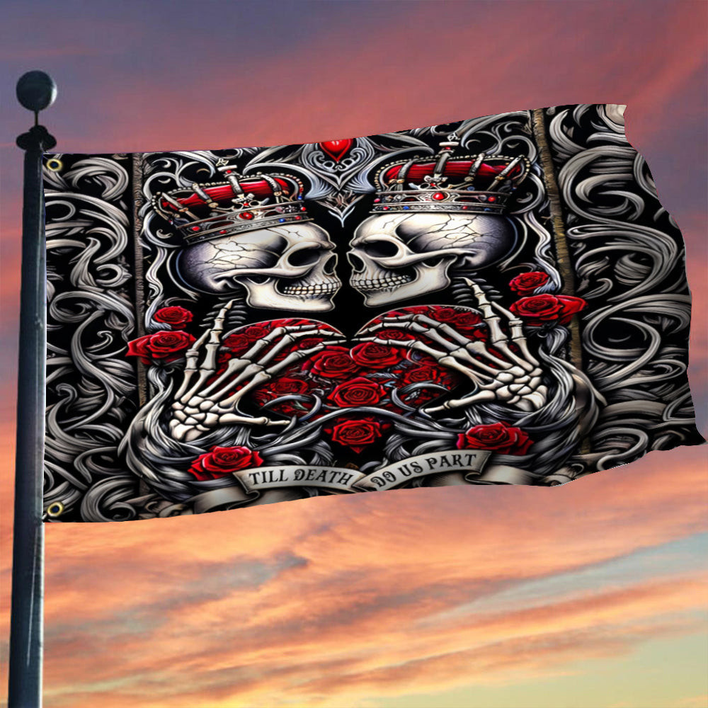 Skull Couple Valentine's Day Flag Till Death Do Us Part Flag Valentine Decorations Skull Couple Valentine's Day Flag Till Death Do Us Part Flag Valentine Decorations