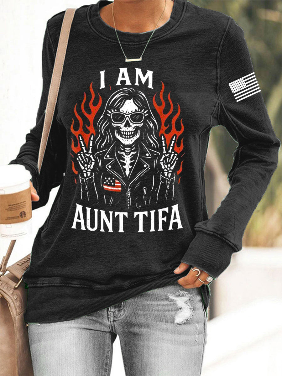 Skull I Am Aunt Tifa Hoodie 8647 No'Kings Sweatshirt Pro Democracy Merch Gifts for Wife Skull I Am Aunt Tifa Hoodie 8647 No'Kings Sweatshirt Pro Democracy Merch Gifts for Wife