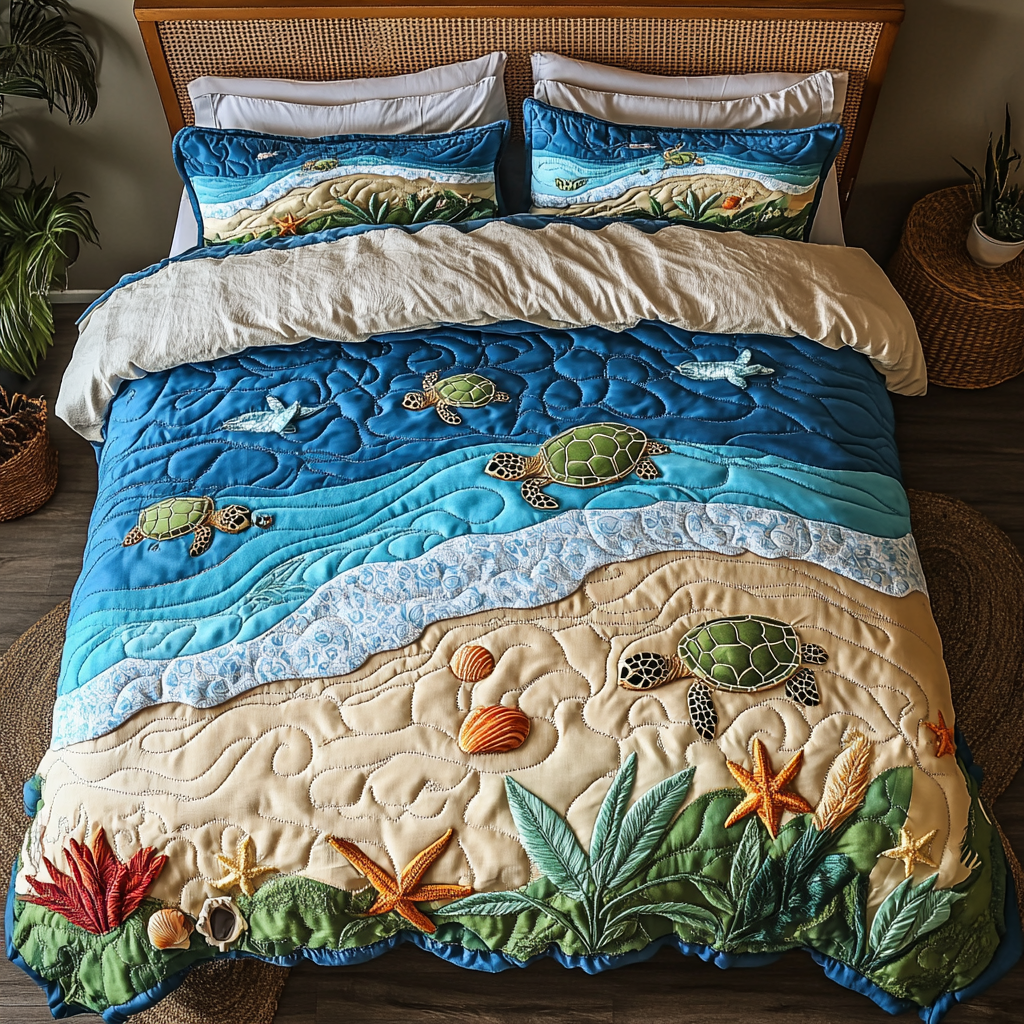 Slow and Steady Quilted Bedding Set Duvet Cover Bed Sheet Set Turtle Merchandise Slow and Steady Quilted Bedding Set Duvet Cover Bed Sheet Set Turtle Merchandise