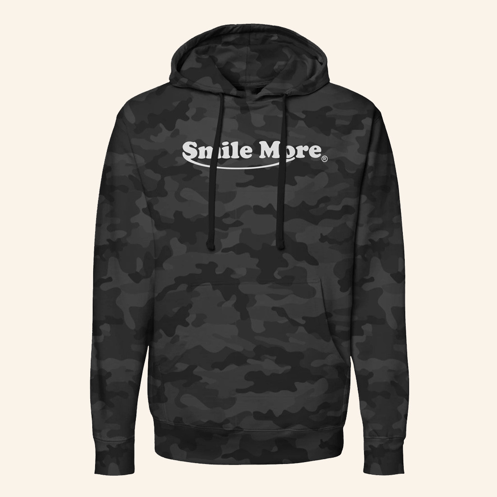 Smile More Merch Smile More Black Camo Hoodie Birthday Gift For Dad Smile More Merch Smile More Black Camo Hoodie Birthday Gift For Dad