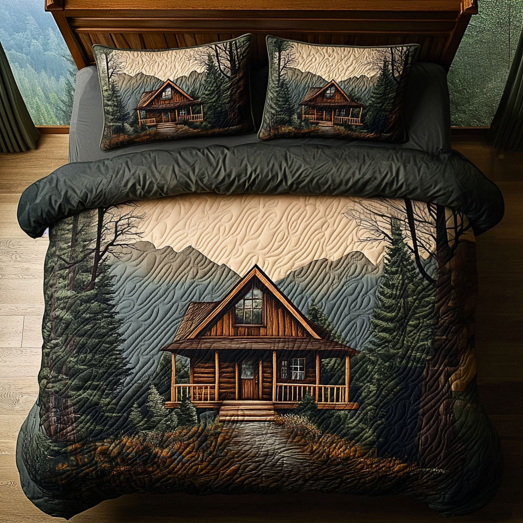 Smoky Peaks Cabin Quilted Bedding Set Duvet Cover Bed Sheet Set Gifts For Bear Lovers Smoky Peaks Cabin Quilted Bedding Set Duvet Cover Bed Sheet Set Gifts For Bear Lovers
