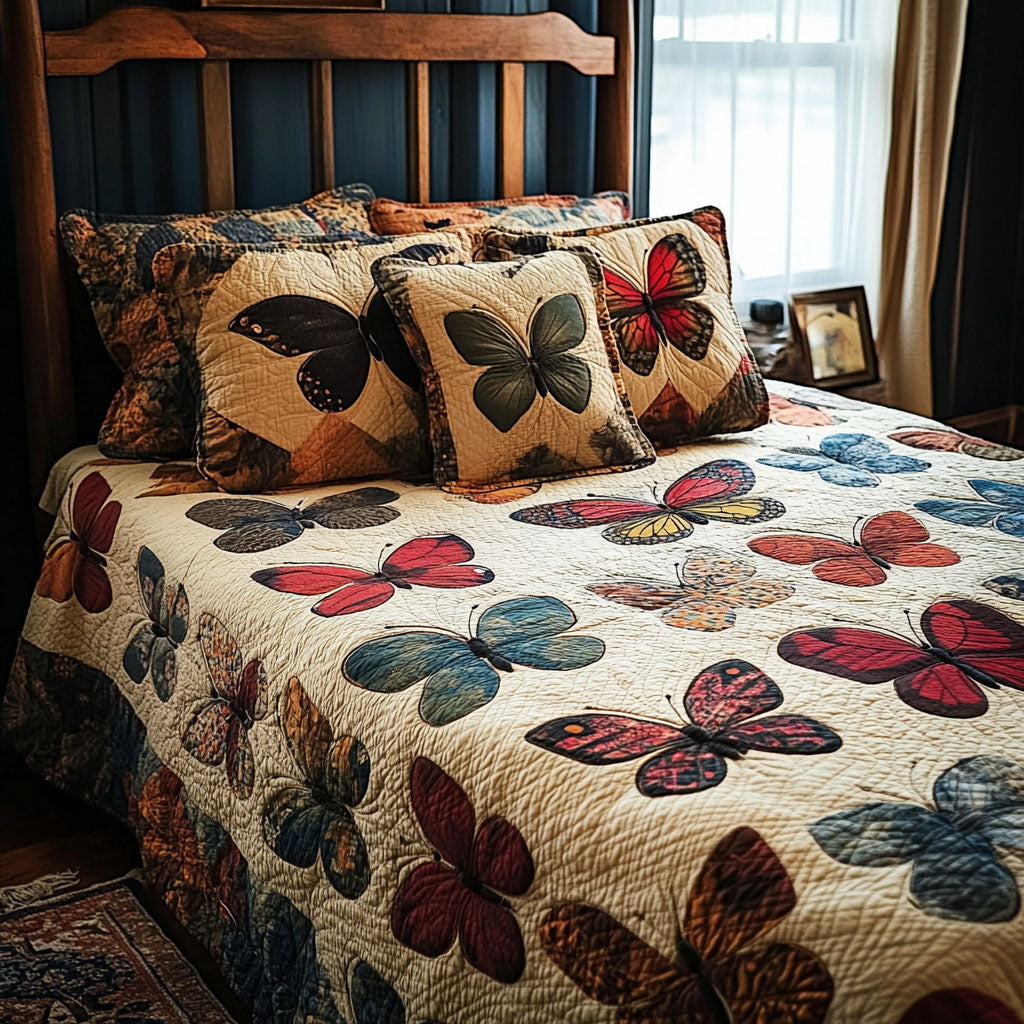 Soaring Beauties Quilted Bedding Set Duvet Cover Bedspread Butterfly Gifts For Ladies Soaring Beauties Quilted Bedding Set Duvet Cover Bedspread Butterfly Gifts For Ladies