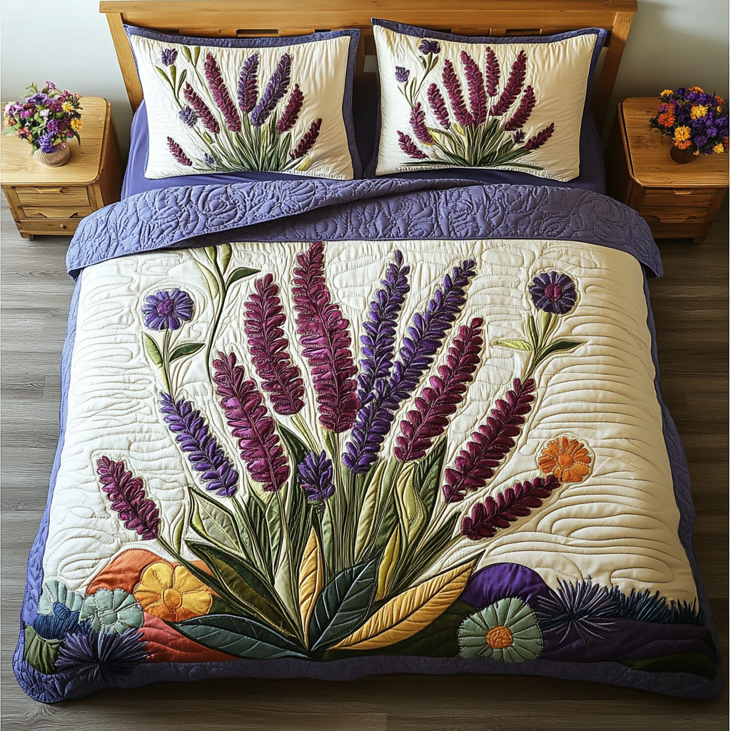 Soft Bloom Quilted Bedding Set Duvet Cover Bedspread Best Lavender Gifts Soft Bloom Quilted Bedding Set Duvet Cover Bedspread Best Lavender Gifts