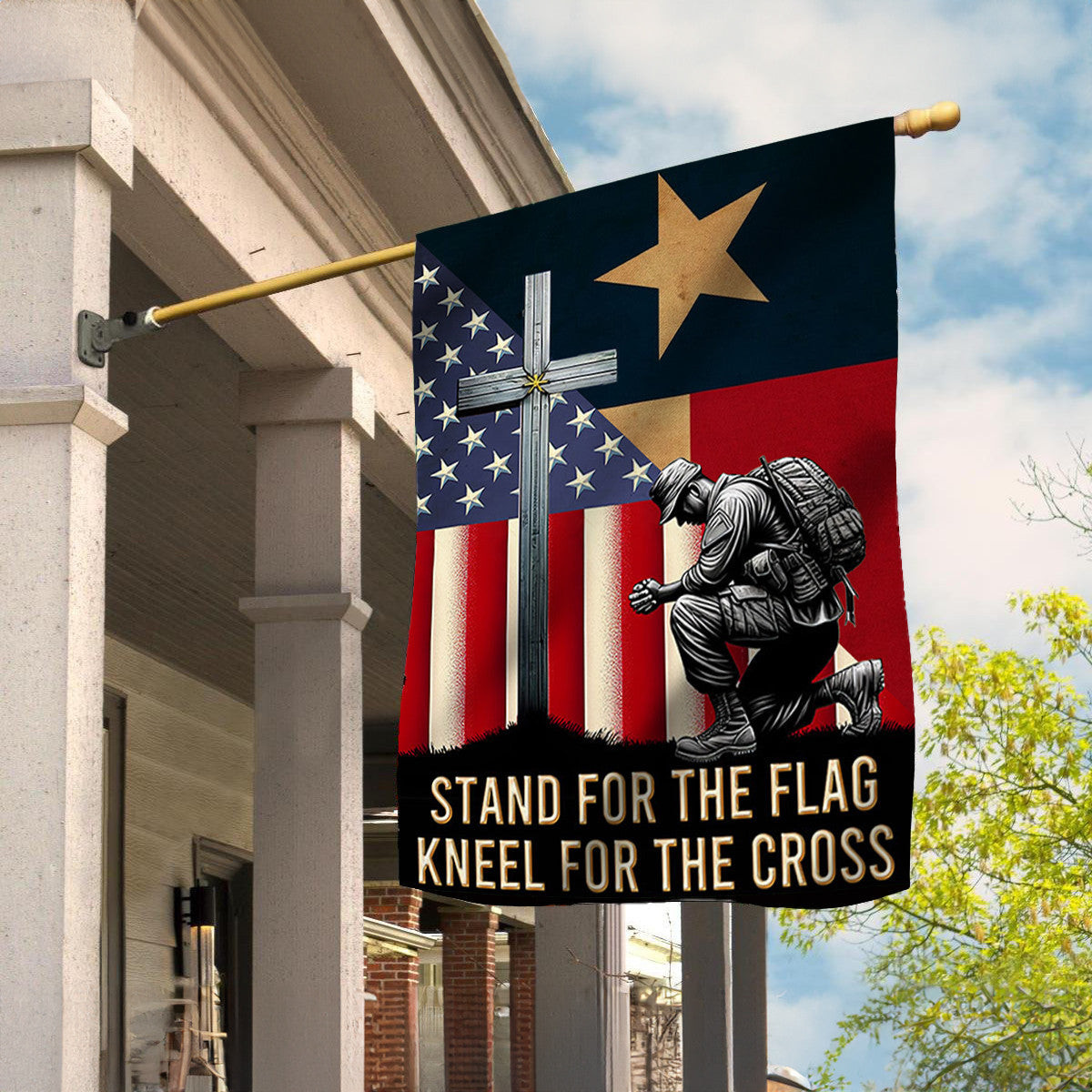 Soldier Texas And American Flag Stand For The Flag Kneel For The Cross Merch Patriotic Decor Soldier Texas And American Flag Stand For The Flag Kneel For The Cross Merch Patriotic Decor