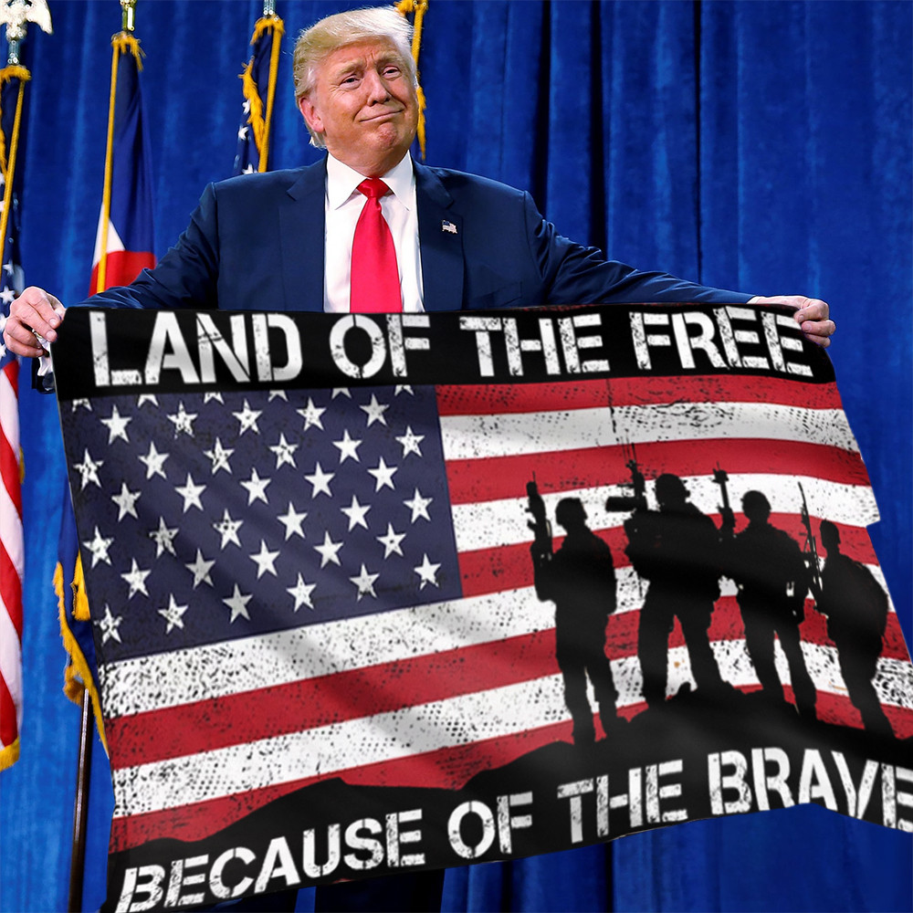 Soldiers Land Of The Free Because Of The Brave Flag Veteran Day Flag Pride Military Merch Soldiers Land Of The Free Because Of The Brave Flag Veteran Day Flag Pride Military Merch