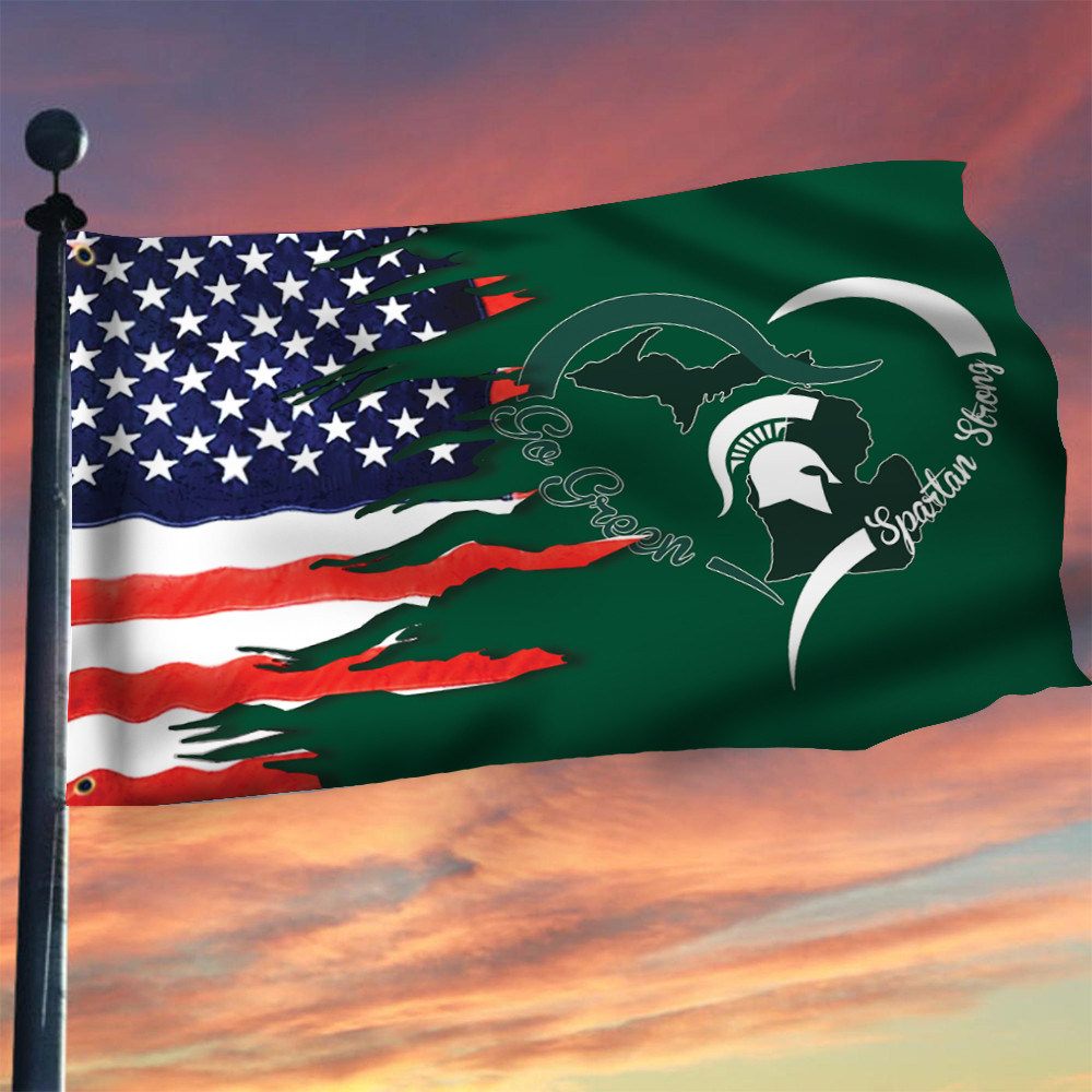 Spartan Strong Flag American Flag Go Green Michigan State Spartan Strong MSU Merch Spartan Strong Flag American Flag Go Green Michigan State Spartan Strong MSU Merch
