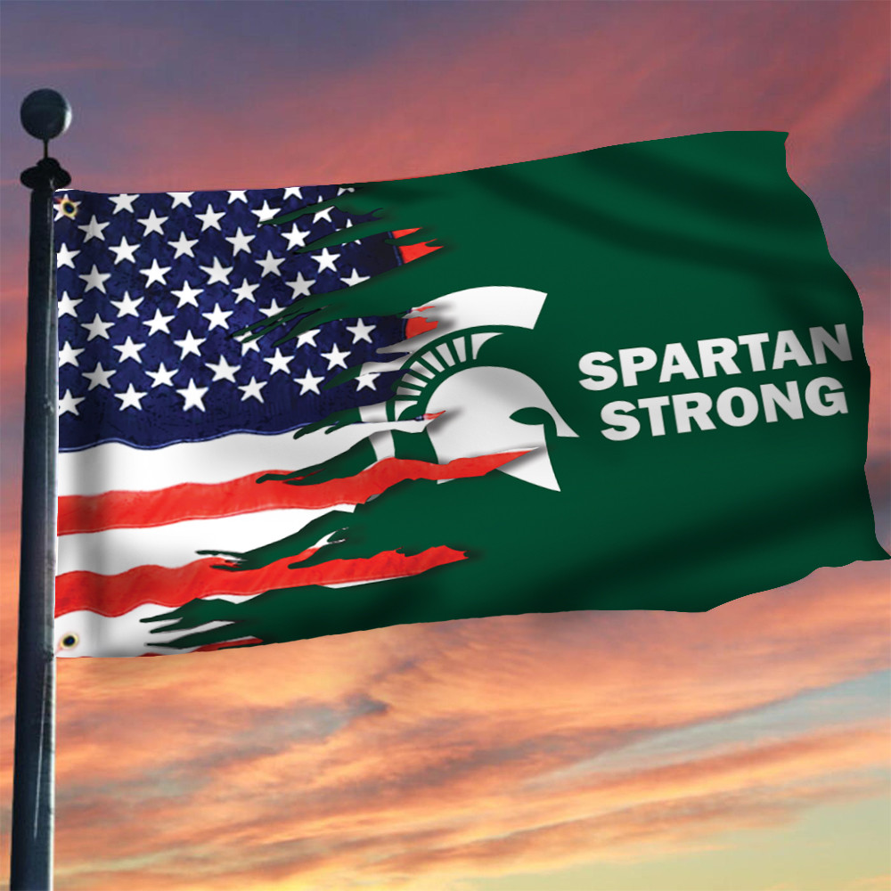 Spartan Strong Flag American Flag Michigan State Strong MSU Merch Spartan Strong Flag American Flag Michigan State Strong MSU Merch