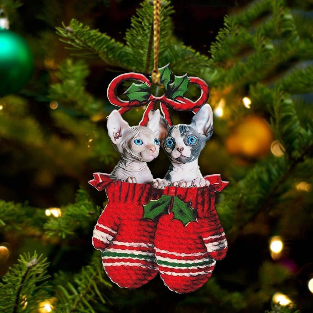 Sphynx Cat Inside Christmas Gloves Ornament Cute Cat Christmas Tree Ornament Xmas Gift Ideas Sphynx Cat Inside Christmas Gloves Ornament Cute Cat Christmas Tree Ornament Xmas Gift Ideas