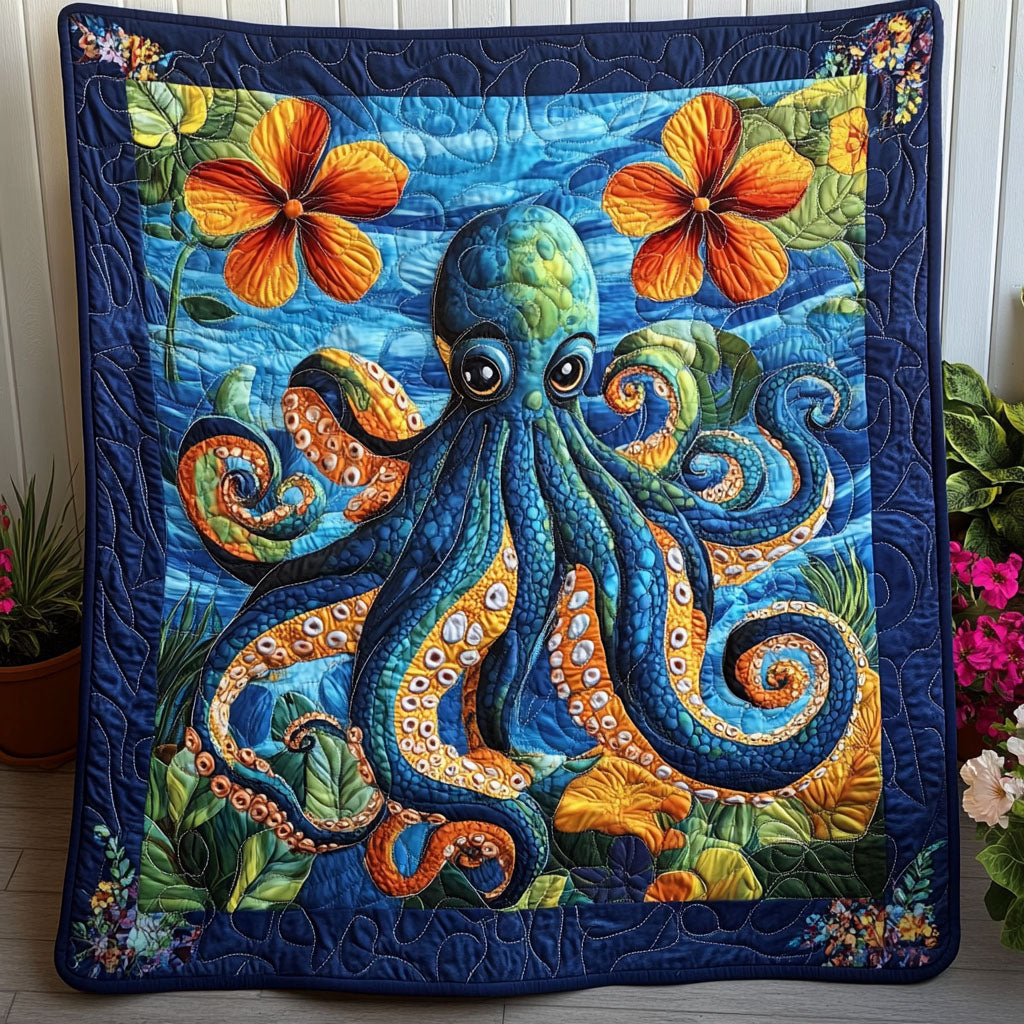 Spiral Sorcery Quilted Blanket Sofa Throw Blanket Octopus Gifts For Adults