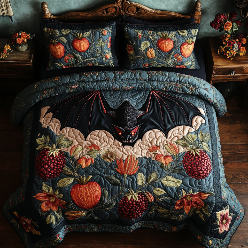 Spooky Bat Quilted Bedding Set Duvet Cover Bedspread Gift Ideas For Older Brother Spooky Bat Quilted Bedding Set Duvet Cover Bedspread Gift Ideas For Older Brother