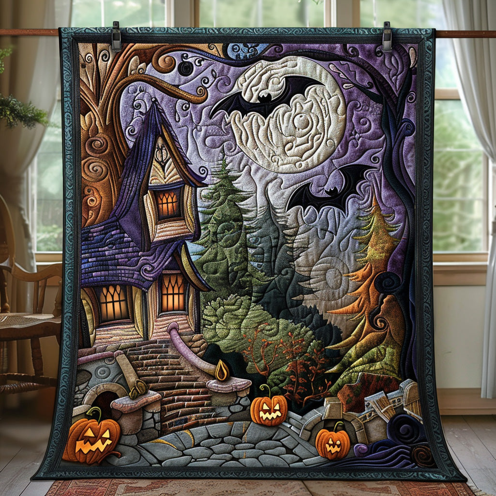 Spooky Cottage Quilted Blanket Nice Throw Blanket Halloween Gift Ideas Spooky Cottage Quilted Blanket Nice Throw Blanket Halloween Gift Ideas