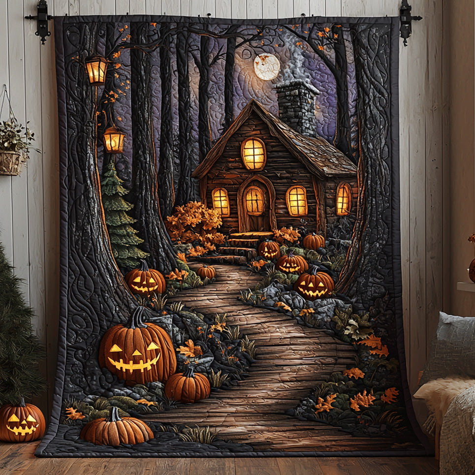 Spooky Trails Quilted Blanket Nice Throw Blanket Halloween Gift Ideas For Adults