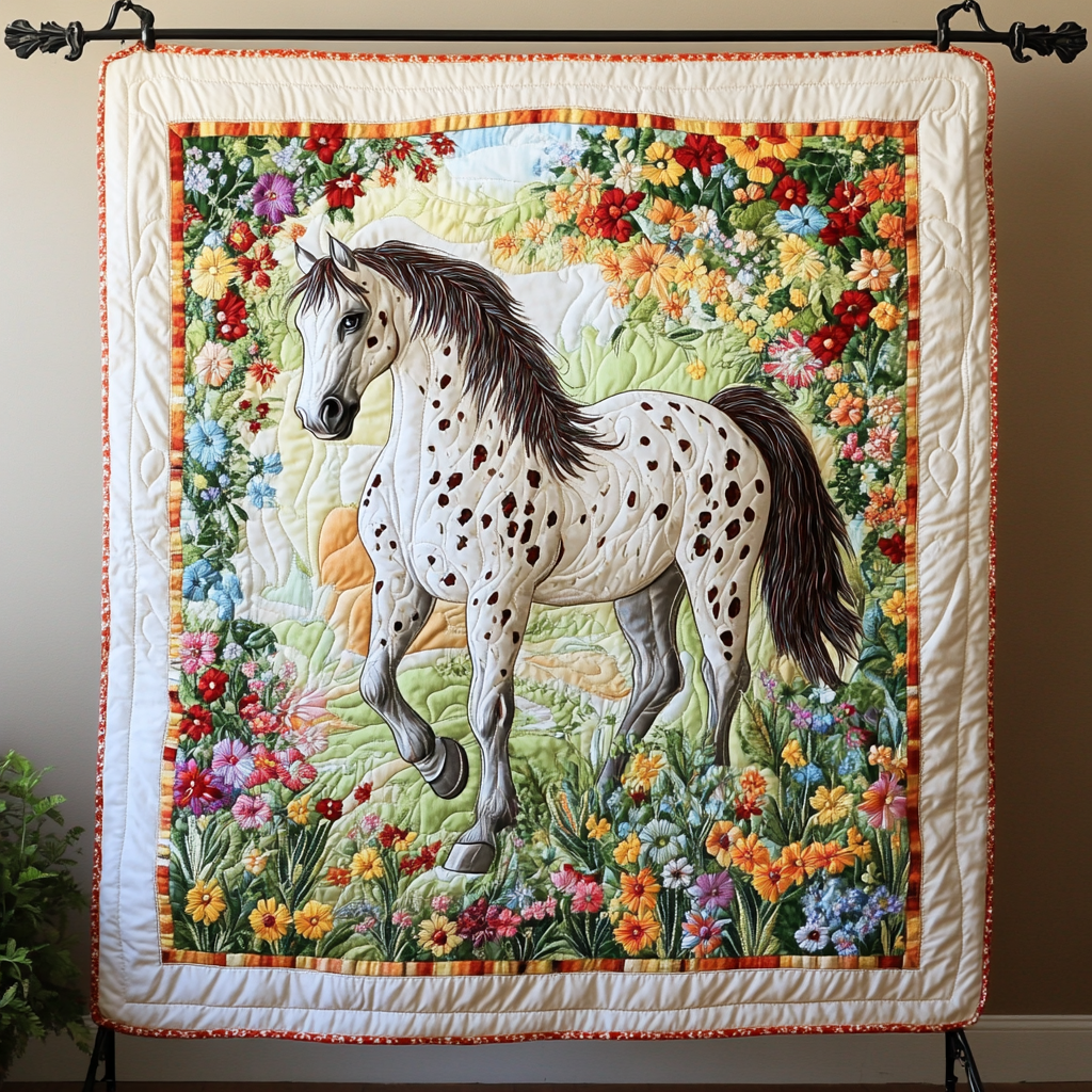 Spotted Beauty Quilted Blanket Cute Throw Blanket Gifts For Teenage Horse Lovers