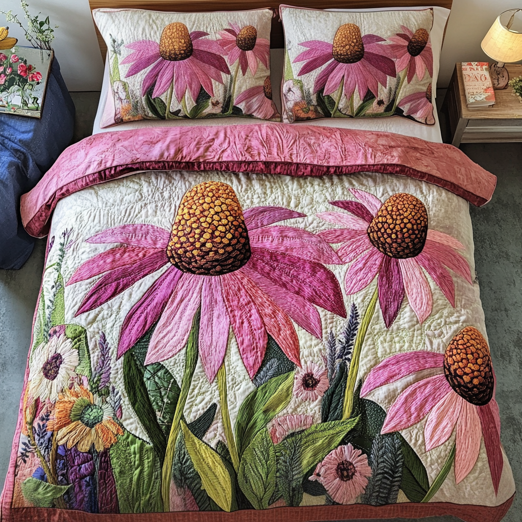 Spring Charm Quilted Bedding Set Duvet Cover Bedspread Flower Gifts For Friends Spring Charm Quilted Bedding Set Duvet Cover Bedspread Flower Gifts For Friends