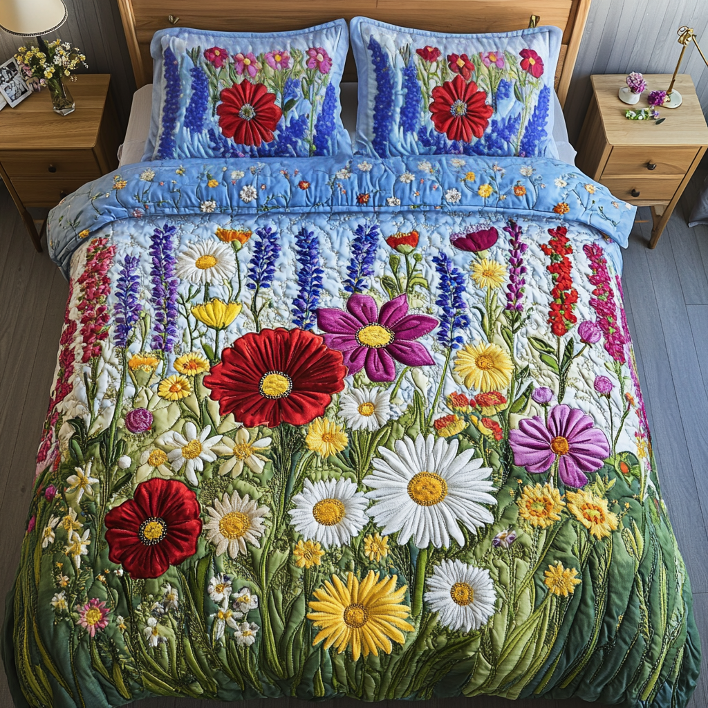 Spring Glory Quilted Bedding Set Duvet Cover Merch Flower Daisy Gifts For Wife Spring Glory Quilted Bedding Set Duvet Cover Merch Flower Daisy Gifts For Wife