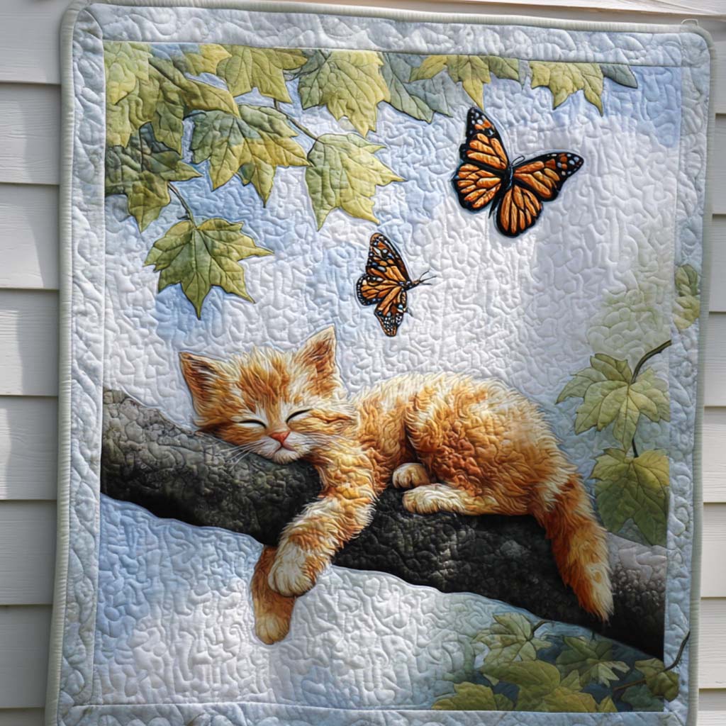 Springtime Cat Quilted Blanket Cute Colorful Blanket Cat Items For Cat Lovers Springtime Cat Quilted Blanket Cute Colorful Blanket Cat Items For Cat Lovers