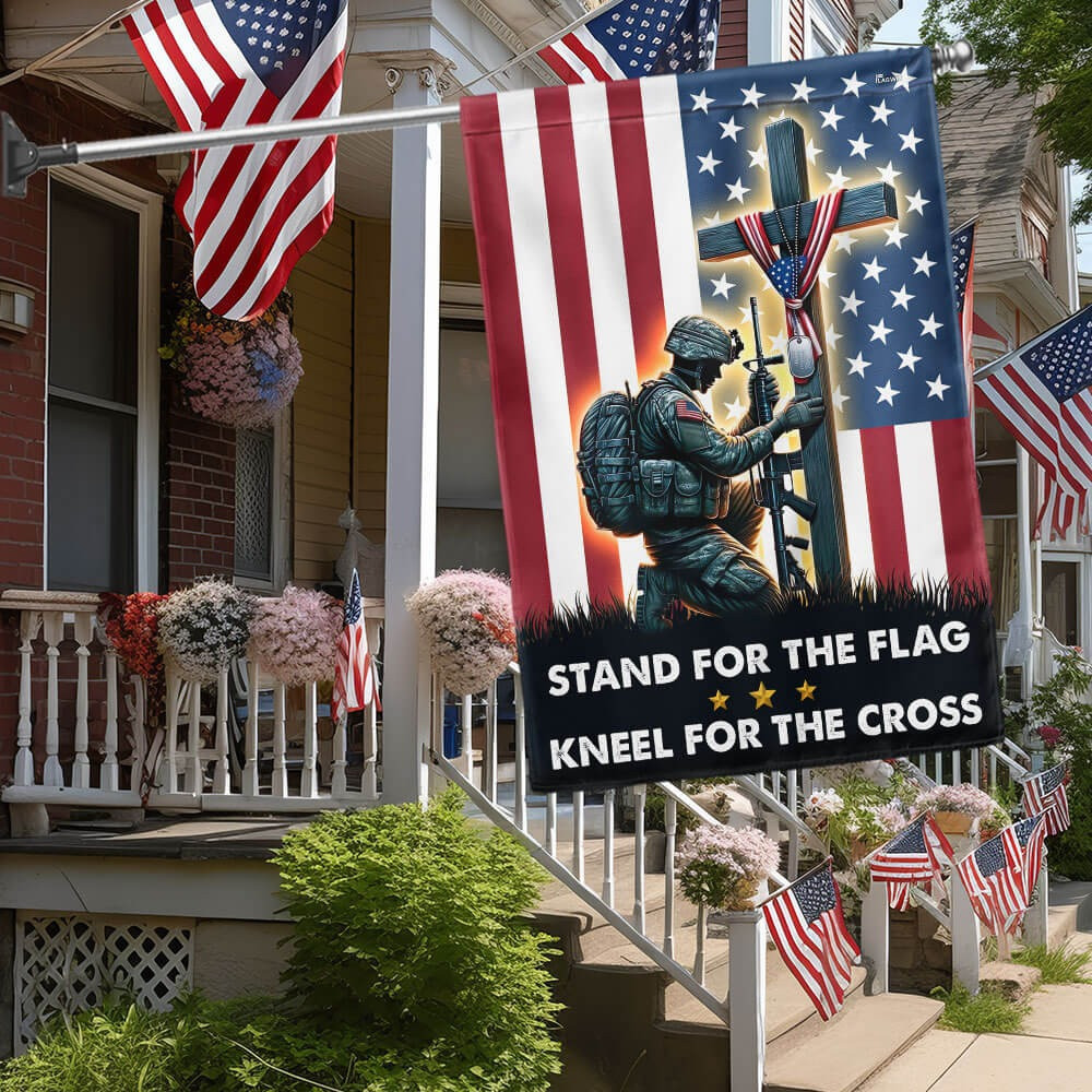 Stand For The American Flag Kneel For The Cross Christian Memorial Flags For Veterans Stand For The American Flag Kneel For The Cross Christian Memorial Flags For Veterans