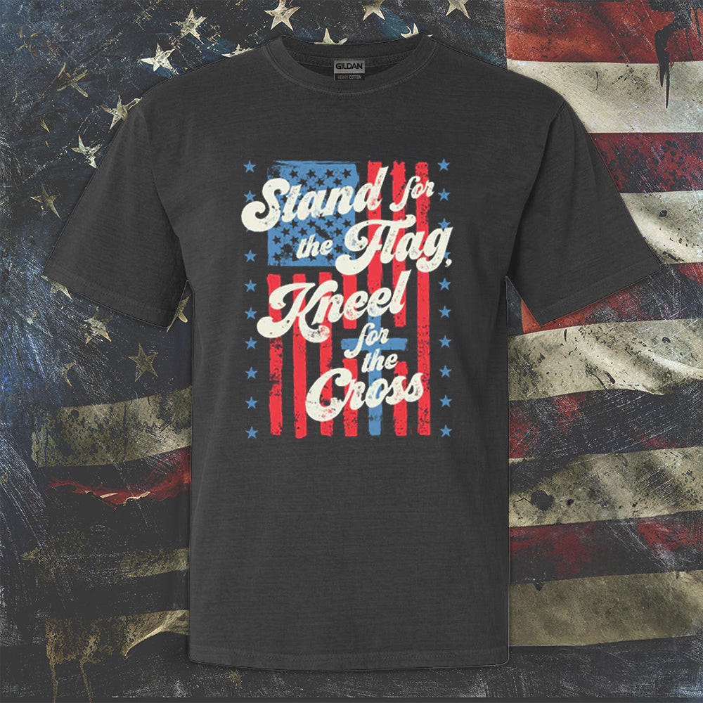 Stand For The Flag Kneel For The Cross Shirt Patriotic T-Shirts Men's Gifts For Father Stand For The Flag Kneel For The Cross Shirt Patriotic T-Shirts Men's Gifts For Father