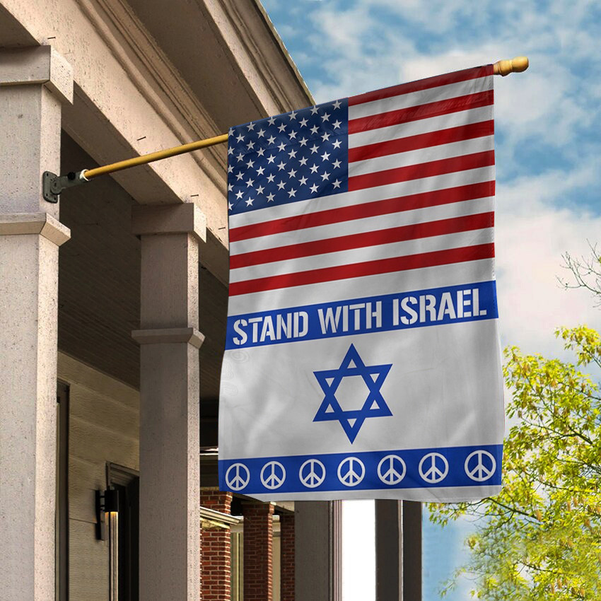Stand With Israel Flag American And Israeli Flag Peace For Israel Merch Israeli Merchandise Stand With Israel Flag American And Israeli Flag Peace For Israel Merch Israeli Merchandise