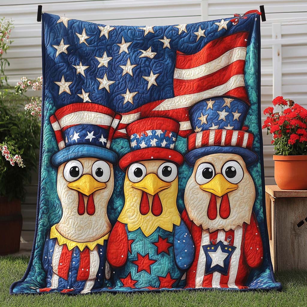 Star Spangled Chicks Quilted Blanket Nice Throw Blanket Best Gifts For Chicken Owners Star Spangled Chicks Quilted Blanket Nice Throw Blanket Best Gifts For Chicken Owners