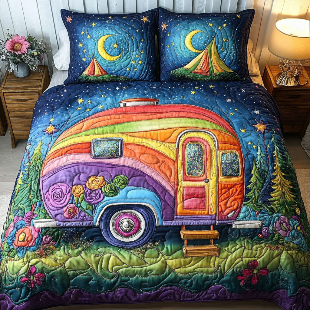 Starry Ride Quilted Bedding Set Duvet Cover Bedspread Camping Christmas Gifts Starry Ride Quilted Bedding Set Duvet Cover Bedspread Camping Christmas Gifts