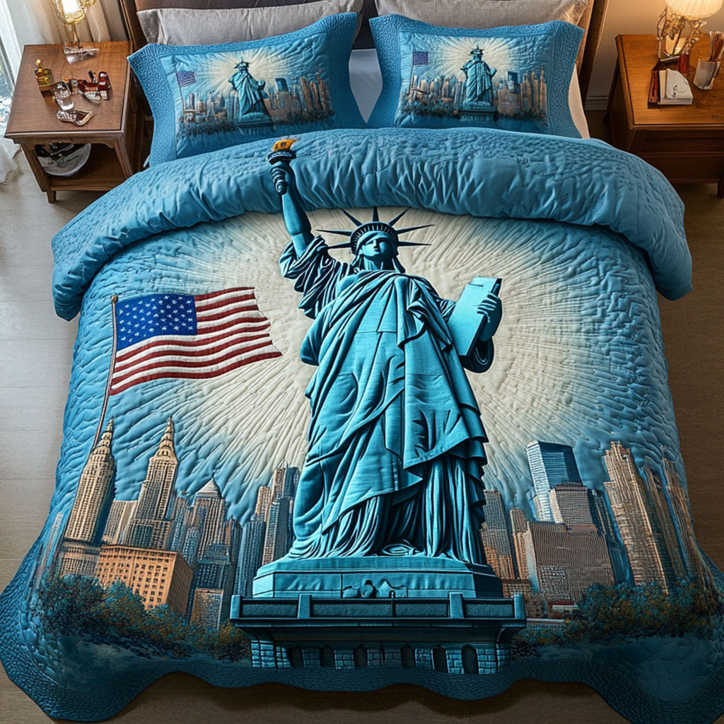Statue Glory Quilted Bedding Set Duvet Cover Bedspread Patriotic Gifts For Veterans Statue Glory Quilted Bedding Set Duvet Cover Bedspread Patriotic Gifts For Veterans