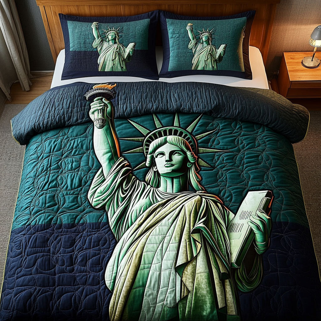 Statue of Freedom Quilted Bedding Set Duvet Cover Bedspread Unique Patriotic Gifts Statue of Freedom Quilted Bedding Set Duvet Cover Bedspread Unique Patriotic Gifts