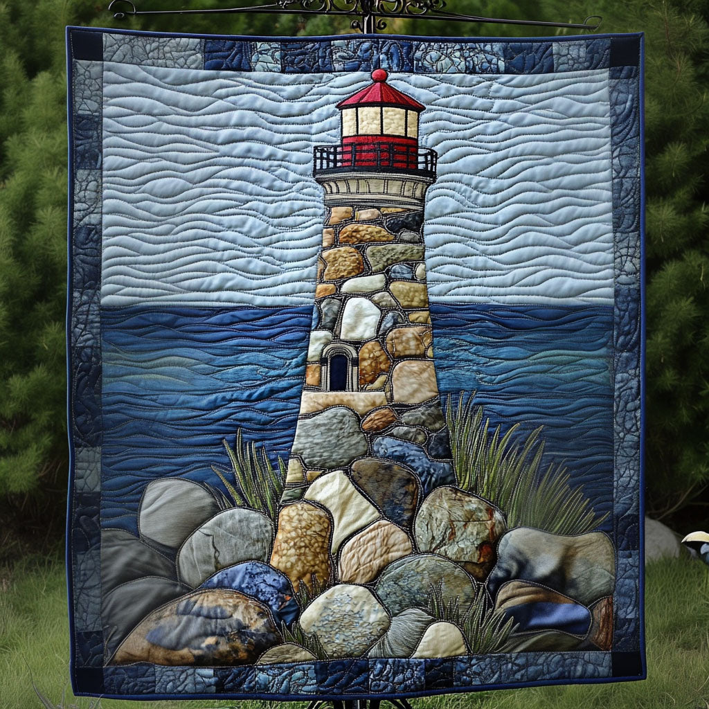 Stone Tower Quilted Blanket Cute Colorful Blanket Lighthouse Themed Gifts Stone Tower Quilted Blanket Cute Colorful Blanket Lighthouse Themed Gifts