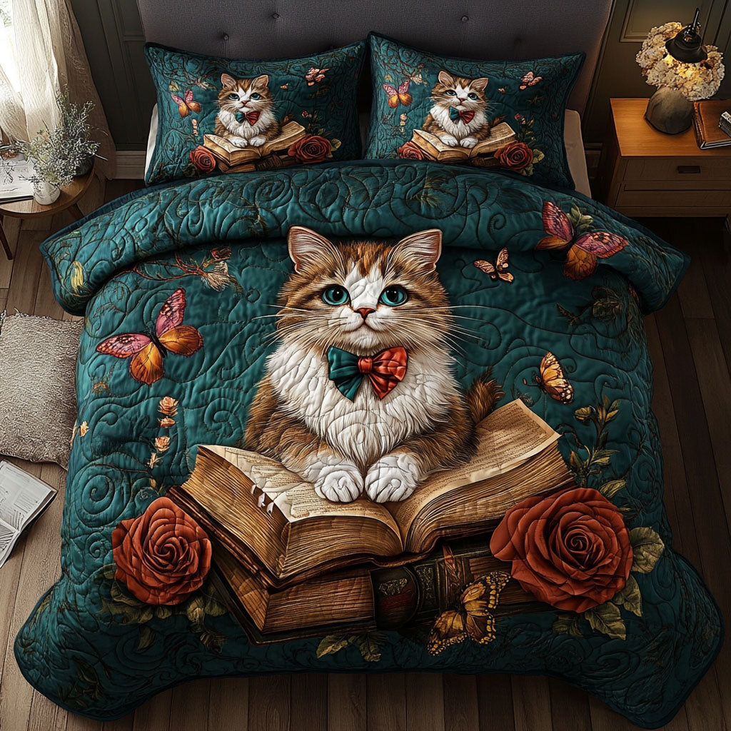 Story Cats Quilted Bedding Set Duvet Cover Bed Sheet Set Best Gifts For Cat Lovers Story Cats Quilted Bedding Set Duvet Cover Bed Sheet Set Best Gifts For Cat Lovers