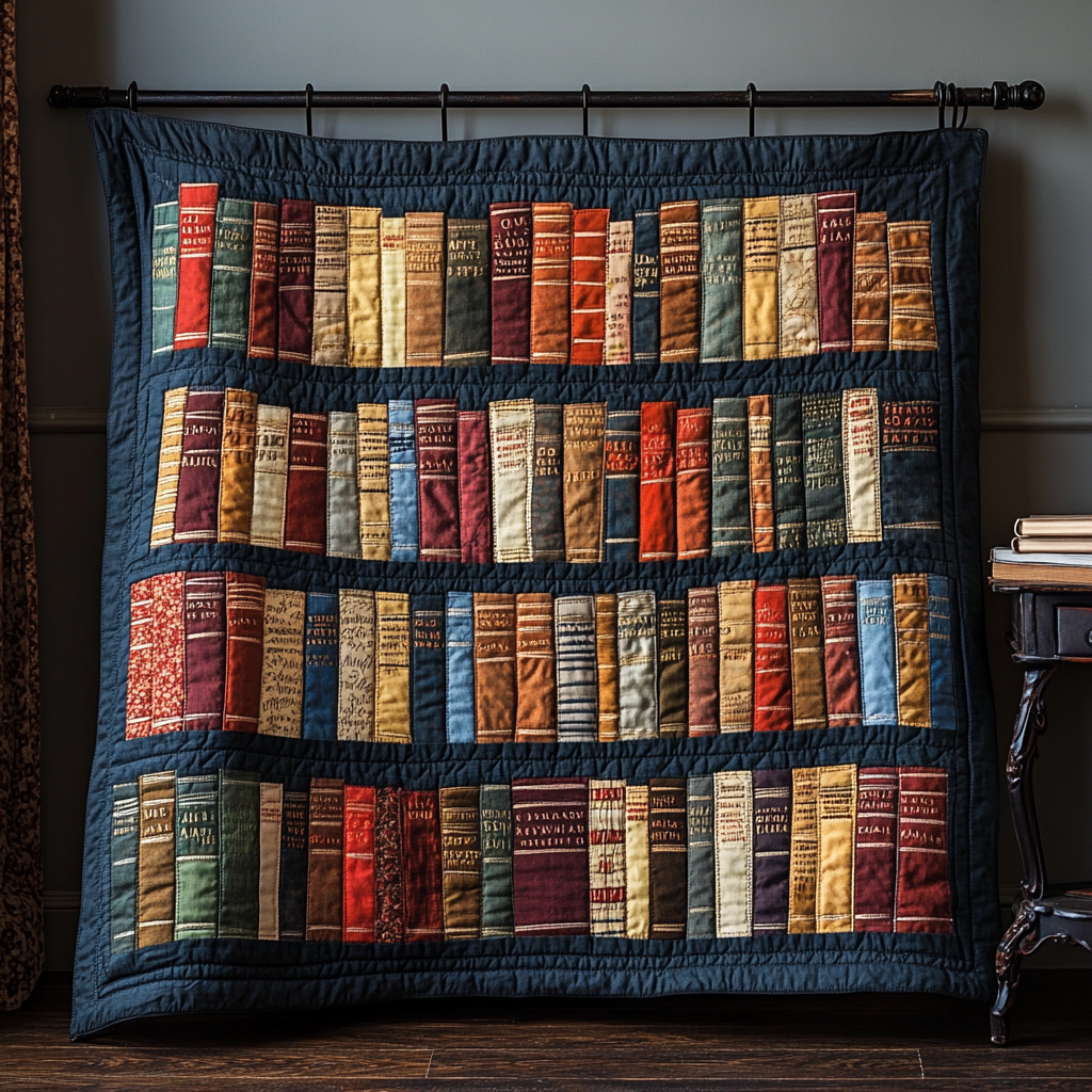 Story Stacks Quilted Blanket Cute Colorful Blanket Cool Gifts For Book Lovers Story Stacks Quilted Blanket Cute Colorful Blanket Cool Gifts For Book Lovers