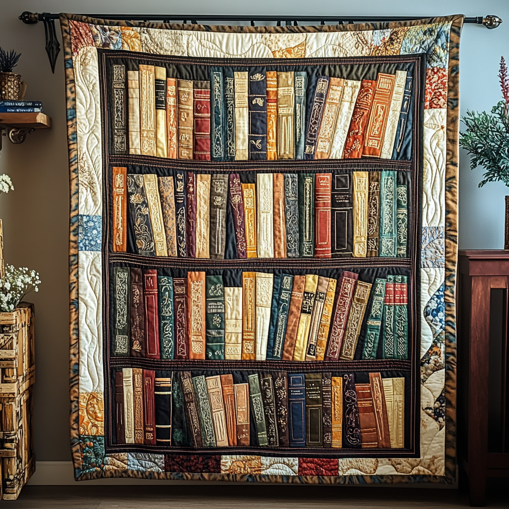 Story Stacks Quilted Blanket Cute Colorful Blanket Novelty Book Gifts Story Stacks Quilted Blanket Cute Colorful Blanket Novelty Book Gifts