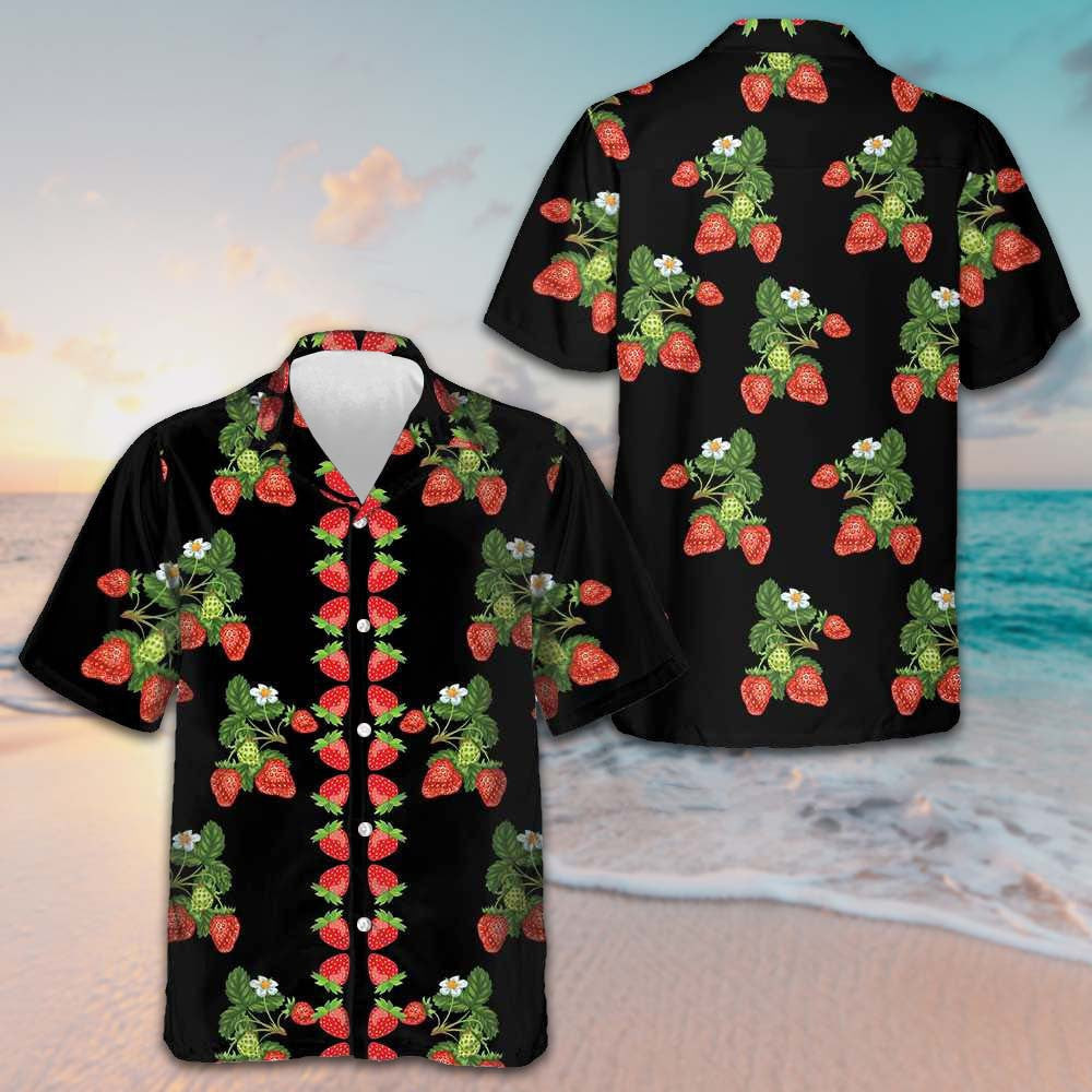 Strawberries Hawaiian Shirt Strawberry Lovers Summer Button Up Shirts Gifts For Siblings