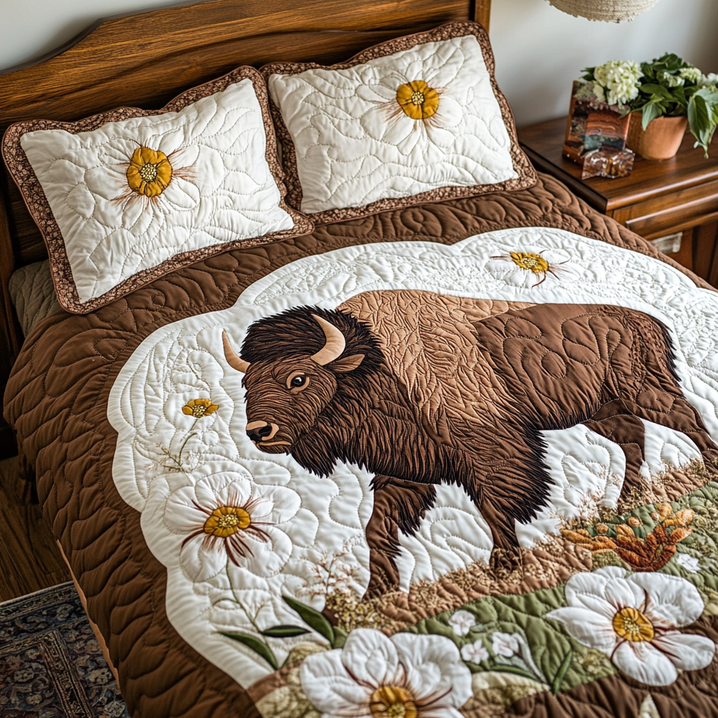 Strong Bison Quilted Bedding Set Duvet Cover Bedspread Bison Gifts For Men Strong Bison Quilted Bedding Set Duvet Cover Bedspread Bison Gifts For Men