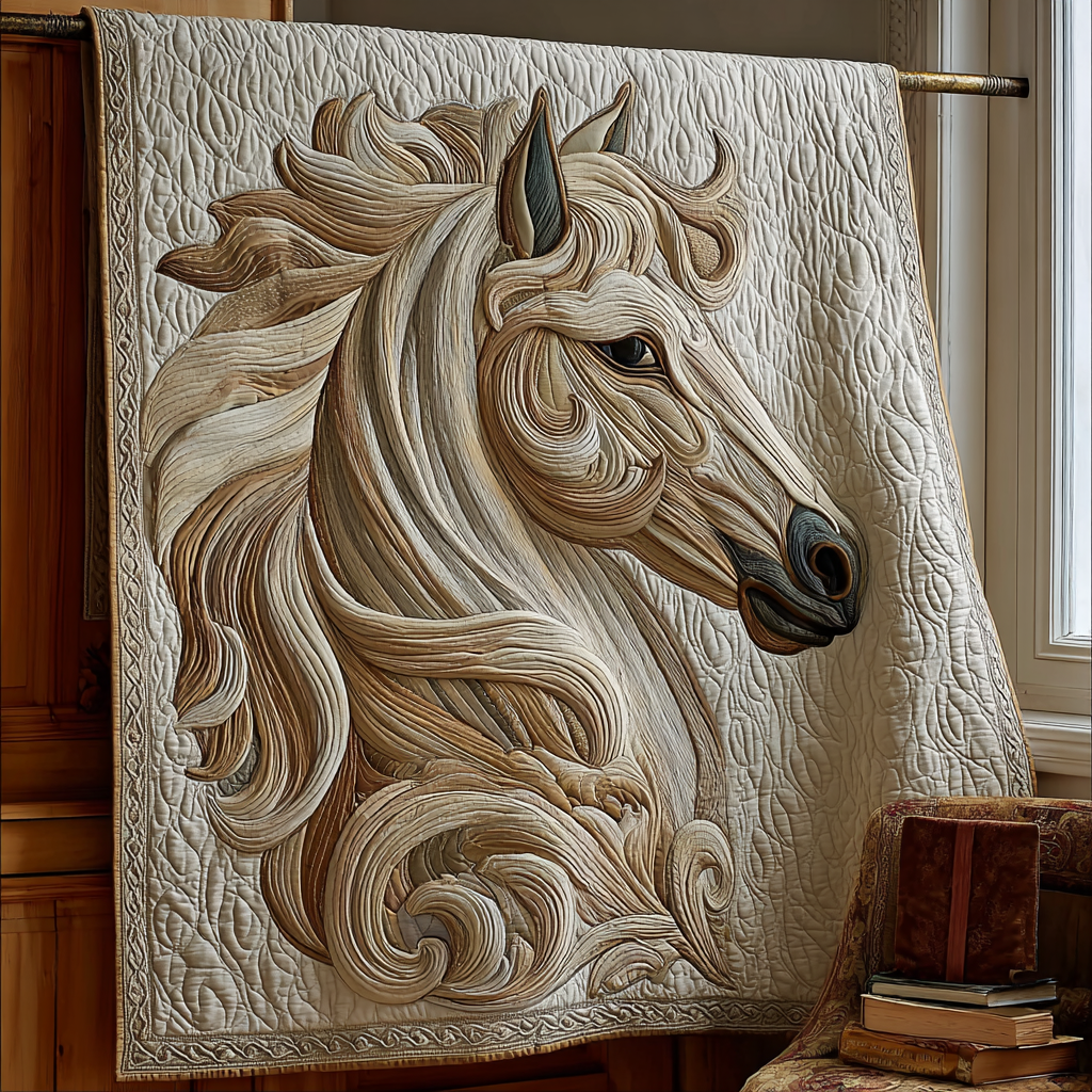 Strong Horse Quilted Blanket Nice Throw Blanket Cute Horse Gifts
