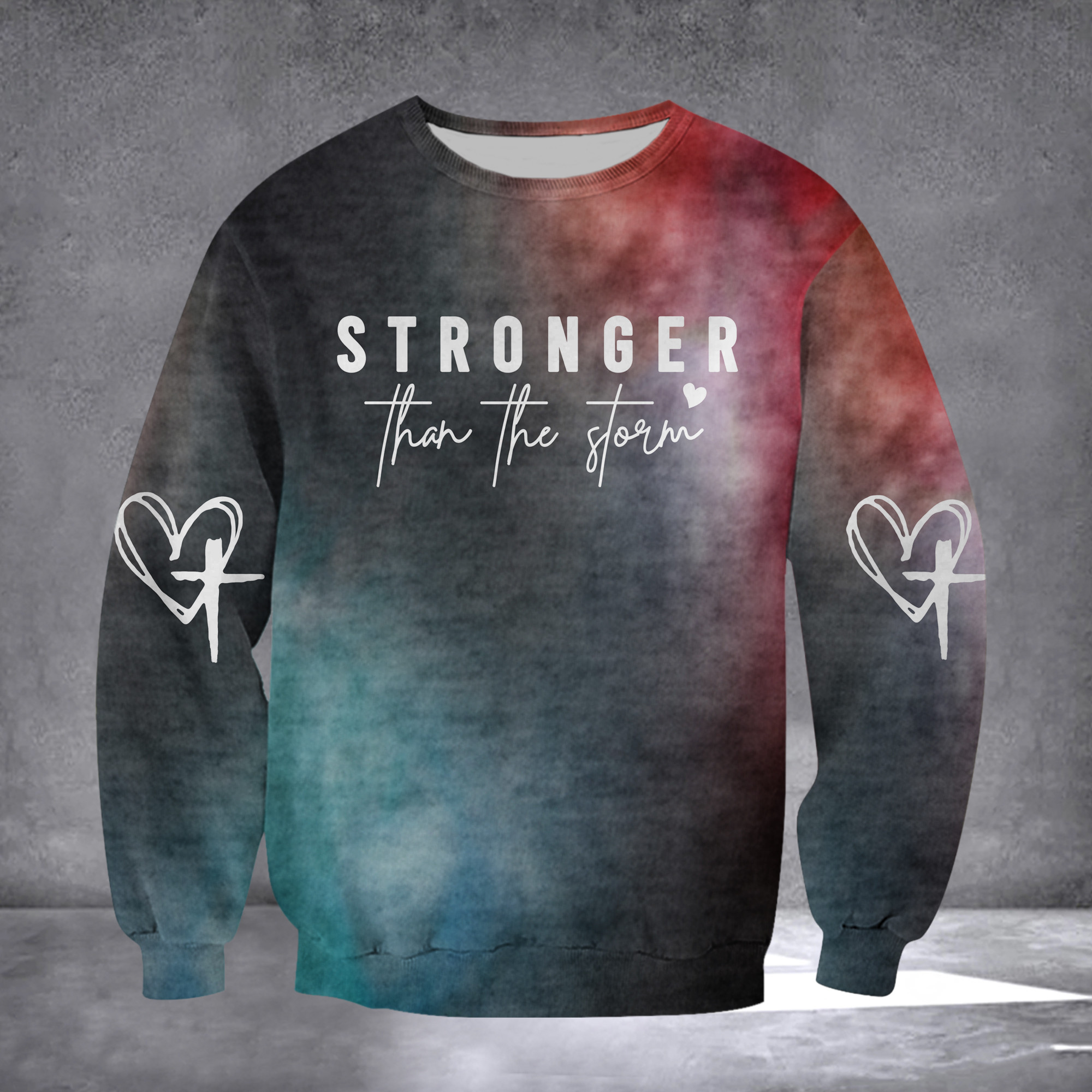 Stronger Than The Storm Hoodie Christian Cross Women's Hoodie Gifts For Ladies