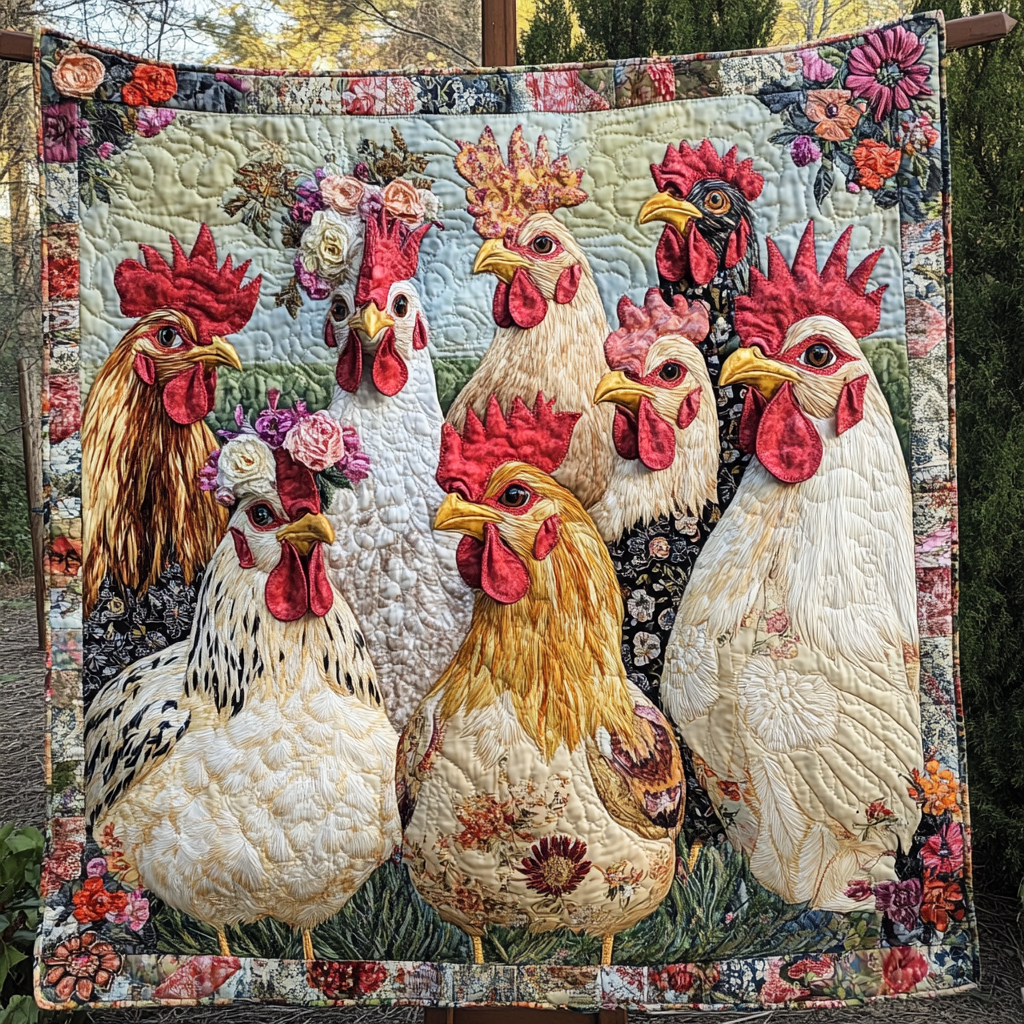 Stylish Hens Quilted Blanket Nice Throw Blanket Gift Ideas For Chicken Owners Stylish Hens Quilted Blanket Nice Throw Blanket Gift Ideas For Chicken Owners