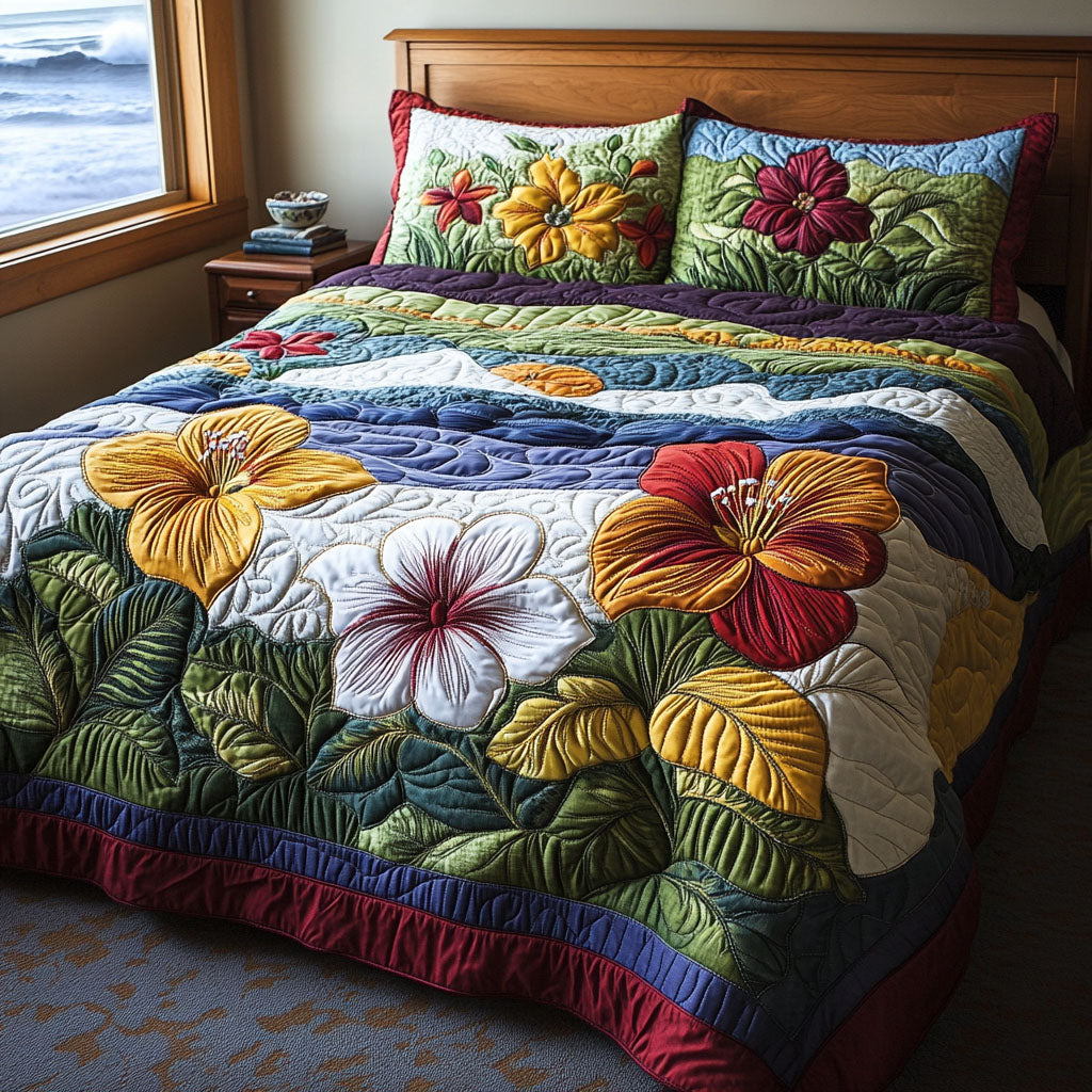 Summer Blossom Quilted Bedding Set Duvet Cover Bed Sheet Set Gifts For The Flower Lover Summer Blossom Quilted Bedding Set Duvet Cover Bed Sheet Set Gifts For The Flower Lover