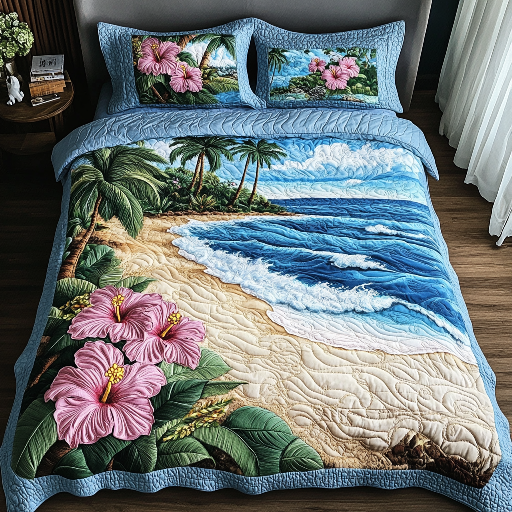 Summer Tide Quilted Bedding Set Duvet Cover Bedspreads Beach Lovers Gift Basket Summer Tide Quilted Bedding Set Duvet Cover Bedspreads Beach Lovers Gift Basket