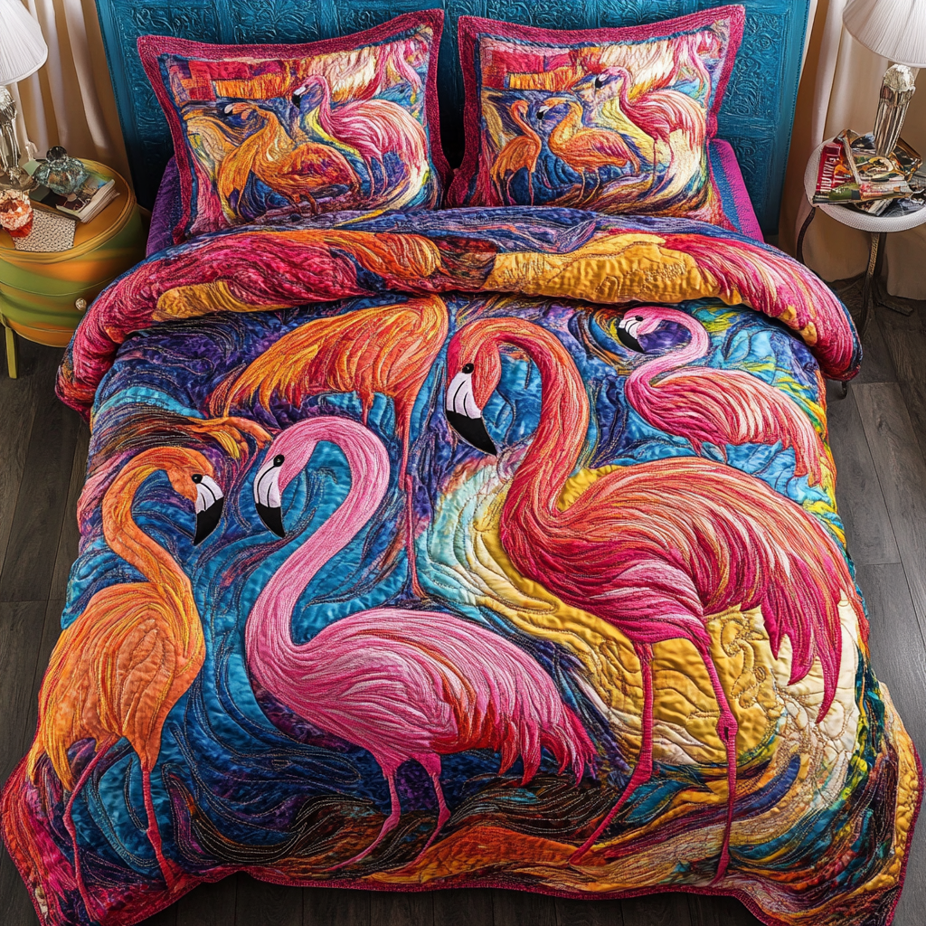 Summer Wings Quilted Bedding Set Duvet Cover Merch Flamingo Gifts For Men Women Summer Wings Quilted Bedding Set Duvet Cover Merch Flamingo Gifts For Men Women