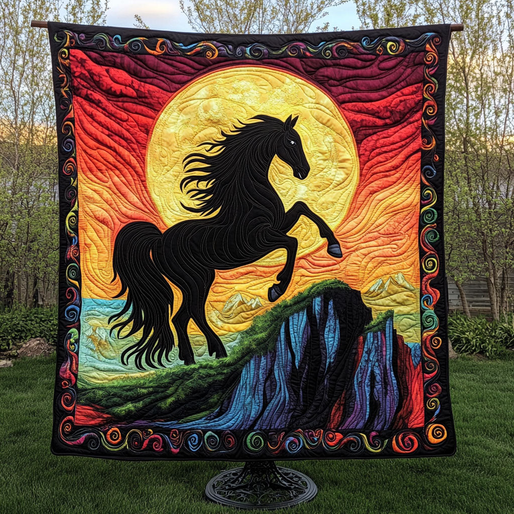Sunfire Stallion Quilted Blanket Cute Throw Blanket Good Gifts For Horse Lovers Sunfire Stallion Quilted Blanket Cute Throw Blanket Good Gifts For Horse Lovers