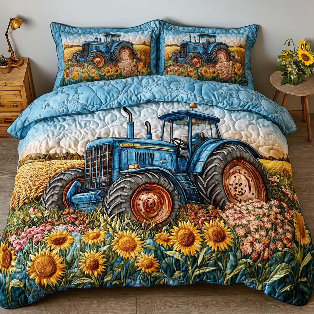 Sunflower Fields Quilted Bedding Set Duvet Cover Bed Sheet Set Sunflower Birthday Gifts Sunflower Fields Quilted Bedding Set Duvet Cover Bed Sheet Set Sunflower Birthday Gifts