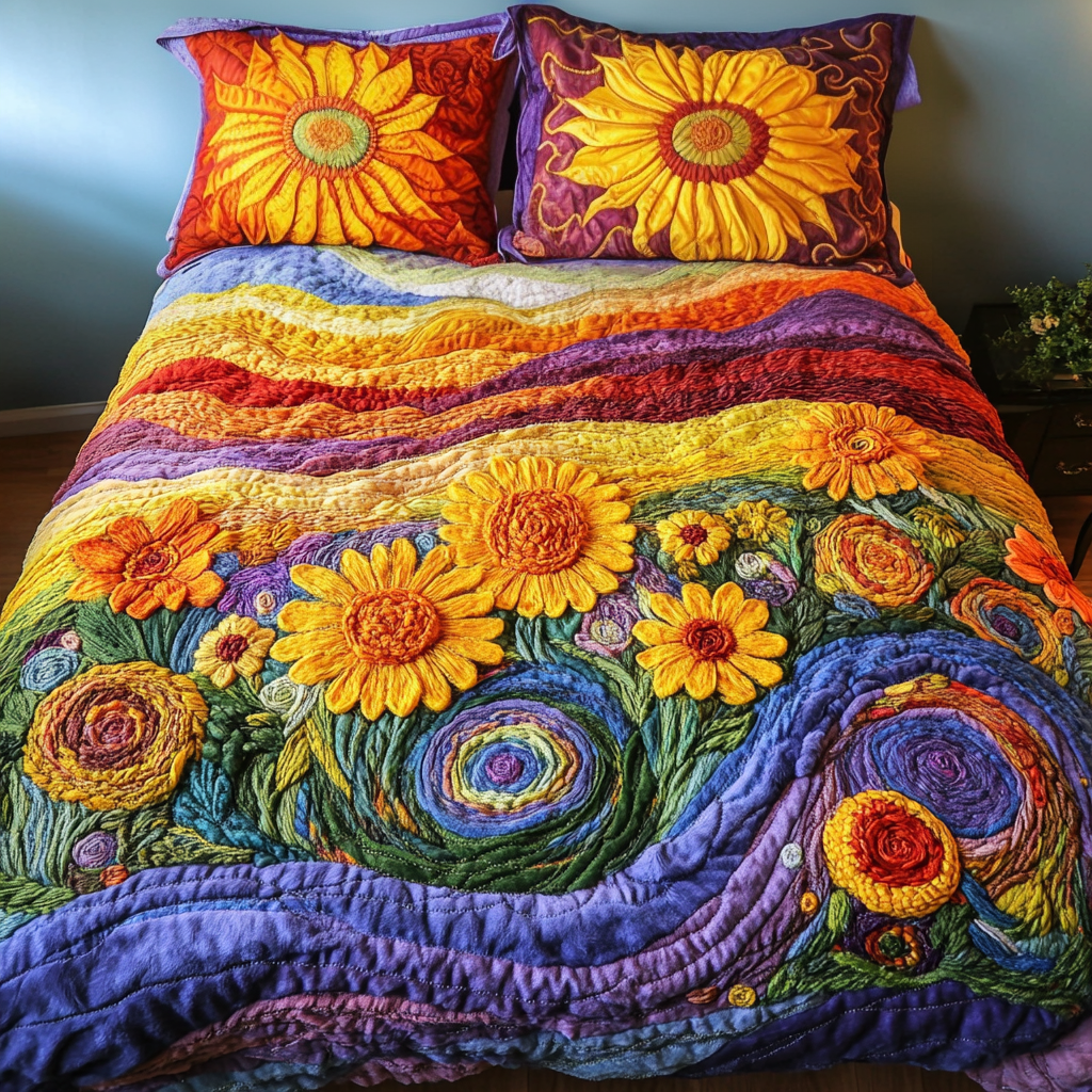 Sunflower Serenity Quilted Bedding Set Duvet Cover Bedspread Sunflower Gifts For Mom Sunflower Serenity Quilted Bedding Set Duvet Cover Bedspread Sunflower Gifts For Mom