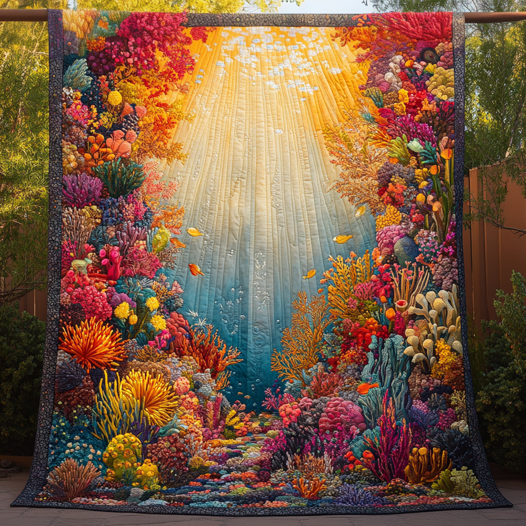 Sunlit Bloom Quilted Blanket Cute Colorful Blanket Christmas Gifts For Mum From Daughter