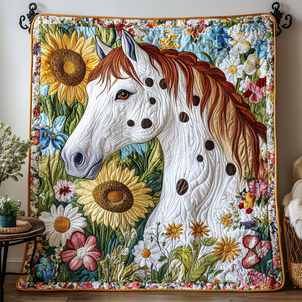 Sunlit Mane Quilted Blanket Cute Throw Blanket Best Gifts For Horse People Sunlit Mane Quilted Blanket Cute Throw Blanket Best Gifts For Horse People