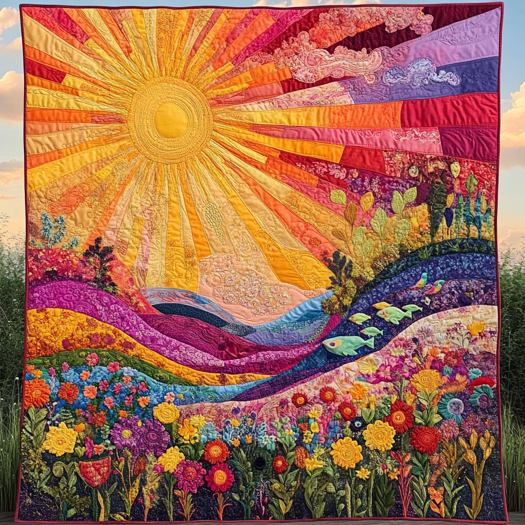 Sunny Nature Quilted Blanket Cute Colorful Blanket Christmas Presents For My Wife Sunny Nature Quilted Blanket Cute Colorful Blanket Christmas Presents For My Wife